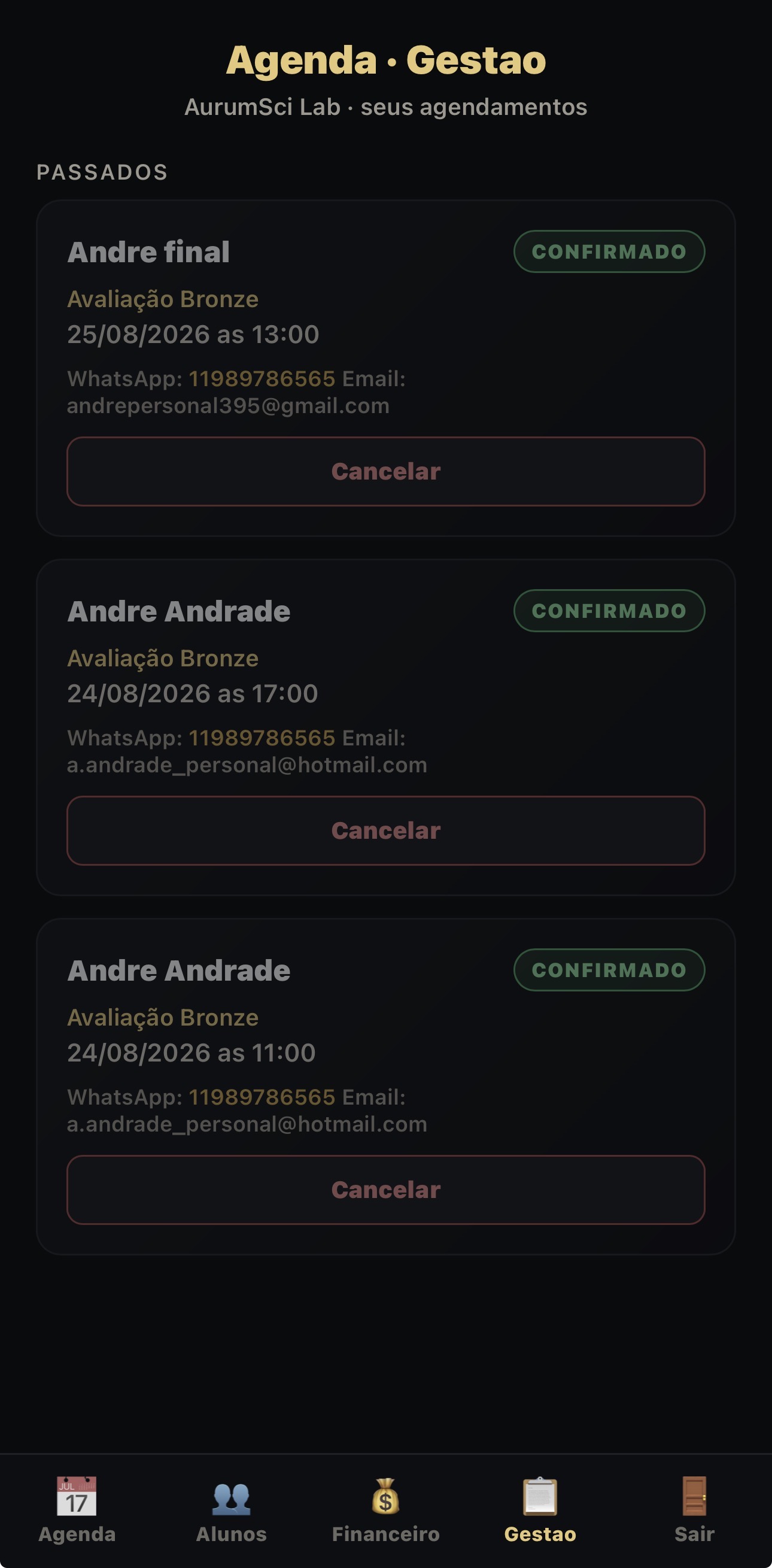 Tem o Lab? Avaliações na mesma agenda