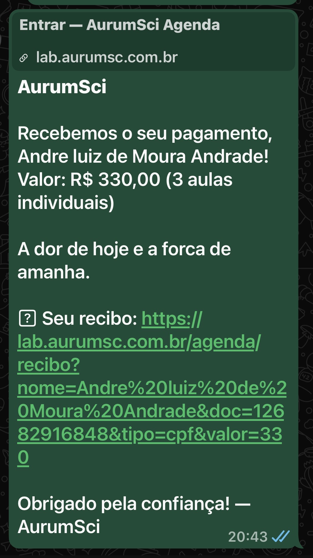 Pagou? Recibo gerado na hora